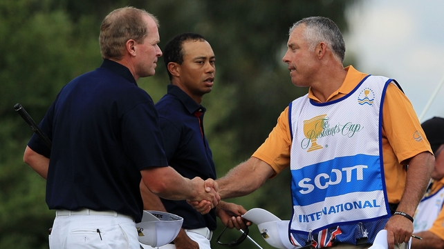 Steve Williams and Tigers Woods came face to face