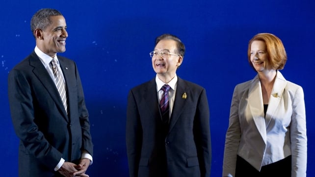 Barack Obama with Chinese Premier Wen Jiabao and Australian PM Julia Gillard Barack Obama with Chinese Premier Wen Jiabao and Australian PM Julia Gillard