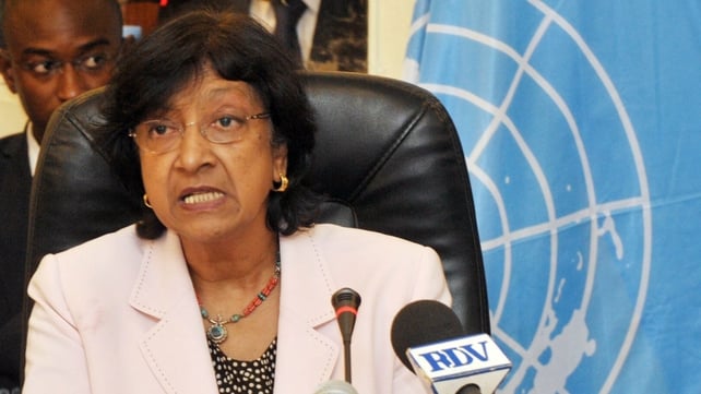 Navi Pillay said she was concerned about violations by anti-government forces Navi Pillay said she was concerned about violations by anti-government forces