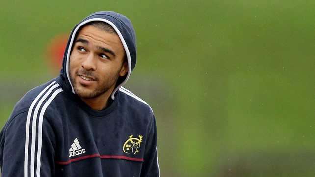 Simon Zebo is back in the Munster team