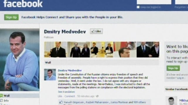 Dmitry Medvedev's Facebook page Dmitry Medvedev's Facebook page