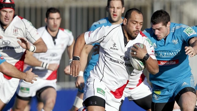 Ulster prop John Afoa carries the ball against Aironi