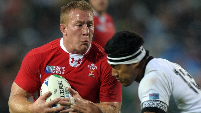 Lloyd Burns in action against Fiji during the Rugby World Cup in New Zealand