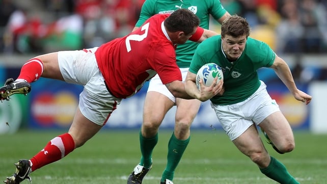 Huw Bennett tackling Brian O'Driscoll