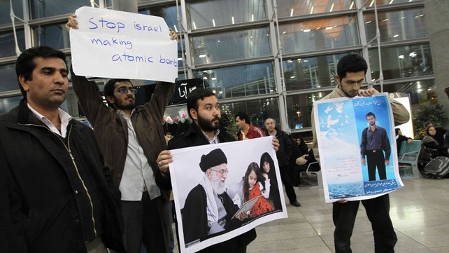 The IAEA inspectors were met by protests in Tehran The IAEA inspectors were met by protests in Tehran