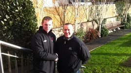 Shane O'Connor with Cork manager Tommy Dunne 