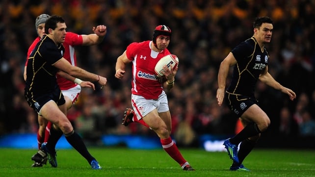 Wales's Leigh Halfpenny in full flight