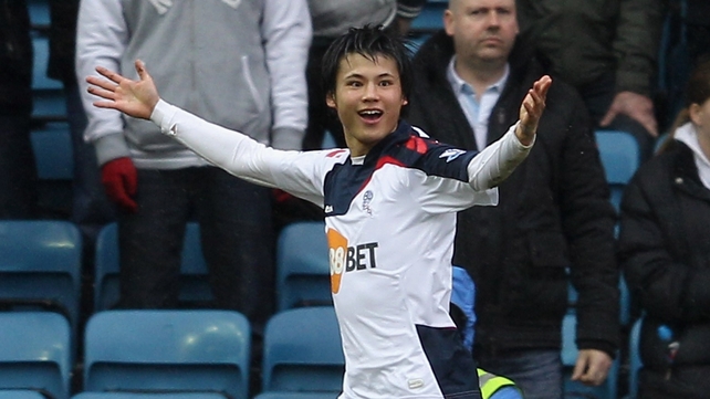 Ryo Miyaichi celebrates his opener