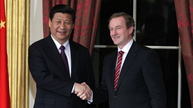 Vice-president Xi and Taoiseach Enda Kenny at Dublin Castle last night Vice-president Xi and Taoiseach Enda Kenny at Dublin Castle last night