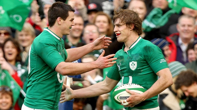 Jonathan Sexton and Andrew Trimble: key men for Ireland
