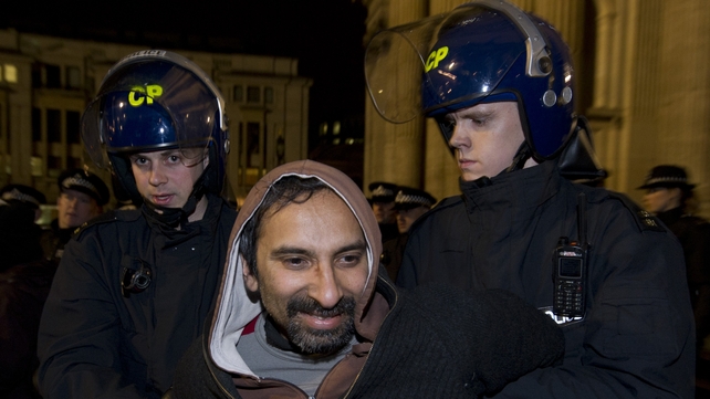 The evictions began just after midnight The evictions began just after midnight