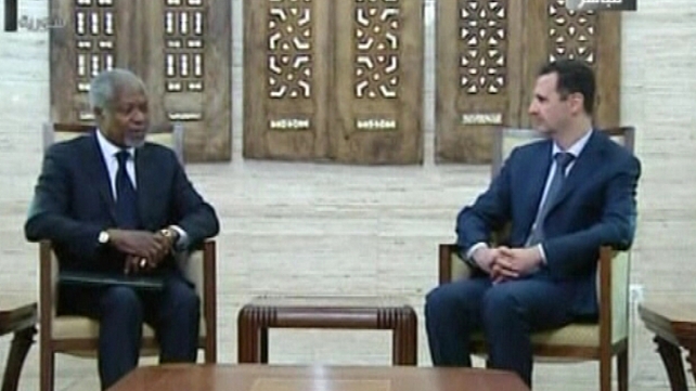 Kofi Annan met Bashar al-Assad in Syria last month Kofi Annan met Bashar al-Assad in Syria last month