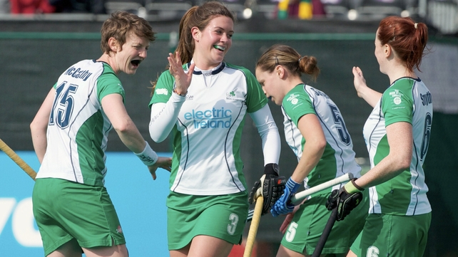 Michelle Harvey celebrated her birthday with a goal for Ireland in the Road to London tournament
