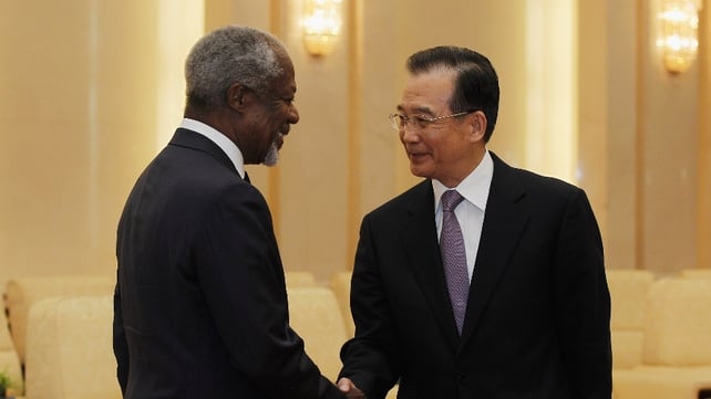 Kofi Annan discussed the Syria crisis with Wen Jiabao in Beijing Kofi Annan discussed the Syria crisis with Wen Jiabao in Beijing