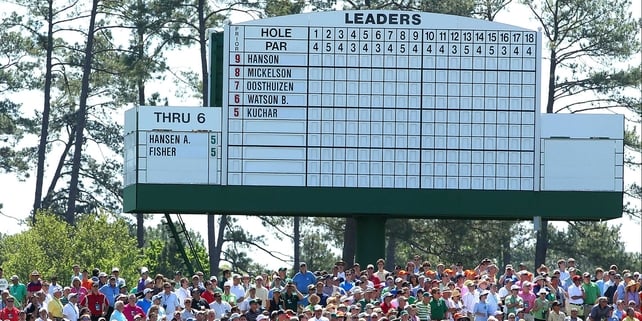 The state of play ahead of Masters Sunday - no Padraig Harrington on the official board yet...!!