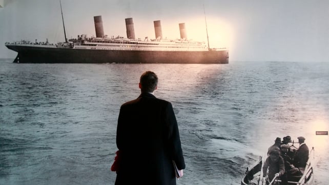 One of the last photographs of the Titanic, departing Cobh, on display at the Titanic Visitor Centre in Belfast One of the last photographs of the Titanic, departing Cobh, on display at the Titanic Visitor Centre in Belfast