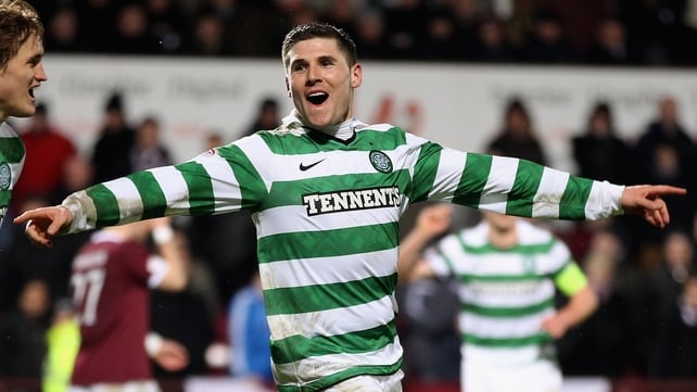 Gary Hooper scored Celtic's fourth against Hearts