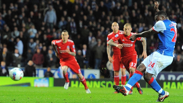 Yakubu scored for Blackburn from the spot after having an earlier penalty saved