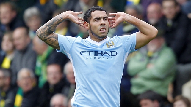Carlos Tevez started against his former club, while Mario 'Why Always Me' Balotelli was on the bench