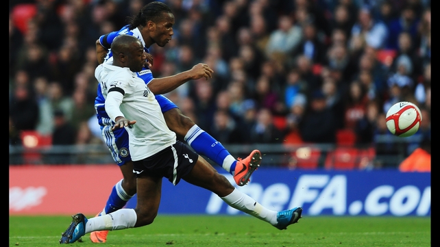 Didier Drogba unleashes a stunning shot to open the scoring for Chelsea