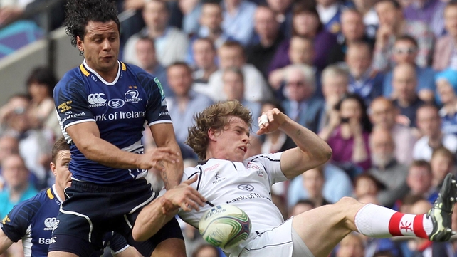 Isa Nacewa and Andrew Trimble in action at Twickenham