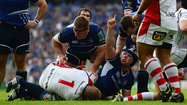 Sean O'Brien scored Leinster's first try