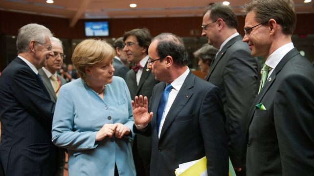 Merkel, Monti and Hollande attend the EU meeting Merkel, Monti and Hollande attend the EU meeting