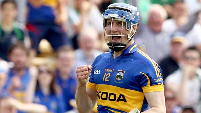 Pa Bourke's celebrates scoring a goal for Tipp in their dramatic match with Limerick