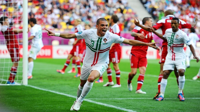 Pepe opened the scoring for Portugal in Lviv
