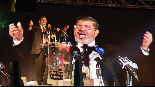 Mohammed Mursi is leading in election according to the electoral committee Mohammed Mursi is leading in election according to the electoral committee