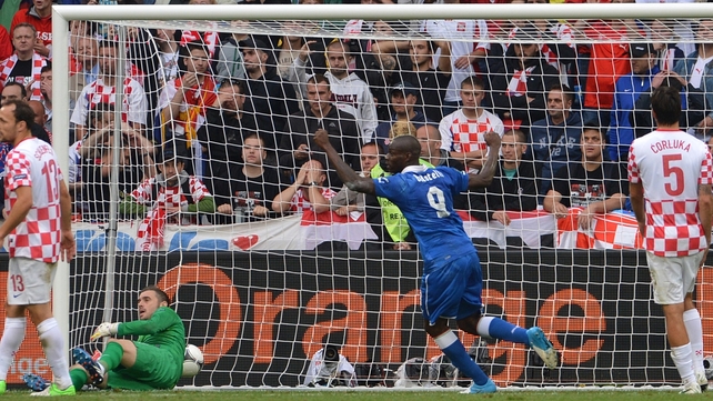 Mario Balotelli was the victim of racist chants during Italy's game with Croatia