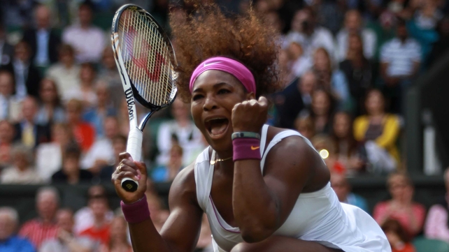 Williams shows her delight after being pushed all the way by her Chinese opponent