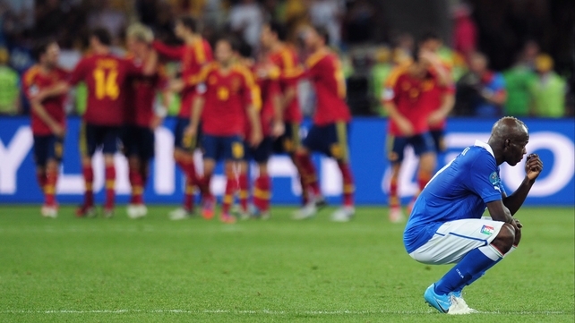 Balotelli cuts a forlorn figure after the final whistle