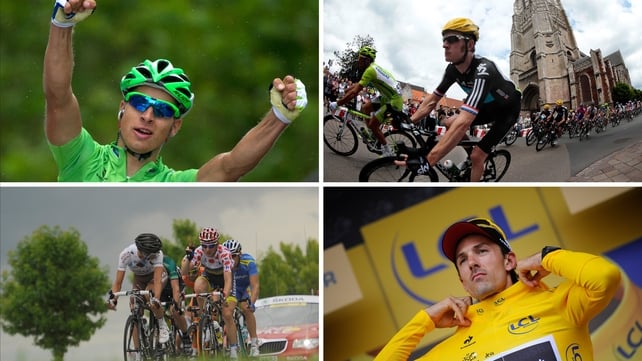 Mark Cavendish (top right) has a chance to emulate Lance Armstrong, who won 22 stages of the Tour de France