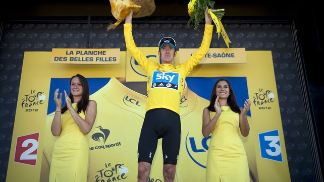 Bradley Wiggins secured his first yellow jersey in La Planche des Belles Filles