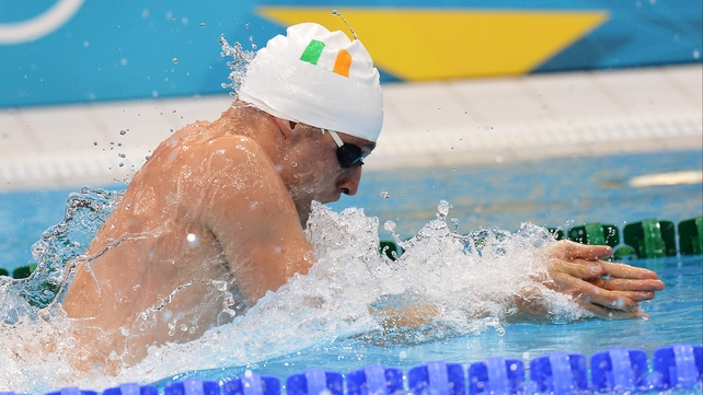 Barry Murphy was eighth in his heat of the 100m breaststroke