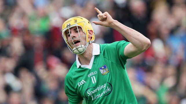 David Breen celebrates scoring Limerick's first-half goal