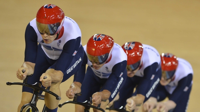 Edward Clancy, Geraint Thomas, Steven Burke and Peter Kennaugh broke the world record for the second time in two days