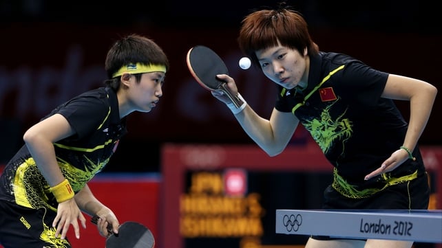 Yue Guo (L) and Xiaoxia Li (R) pinged and ponged their way to victory