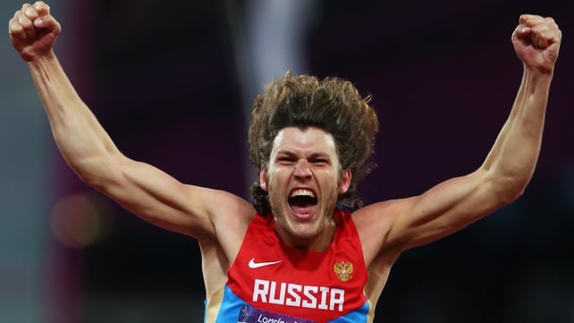Ivan Ukhov celebrates victory
