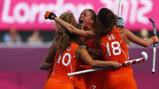 Maartje Paumen of Netherlands celebrates scoring the Netherlands' second goal