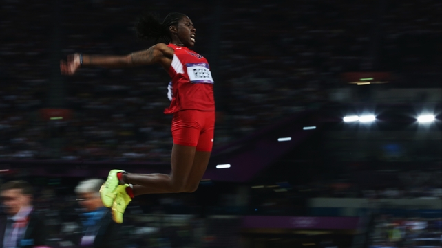Britney Reese jumps her way to gold