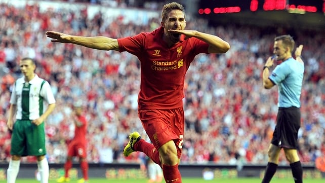 New signing Fabio Borini scored Liverpool's opener at Anfield