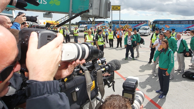 A huge media presence at Dublin Airport
