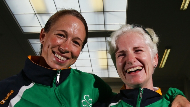 Pictured on left - Fran Meehan (pilot): track - 1km time trial, 4km individual pursuit, team sprint. Road - time trial, road race