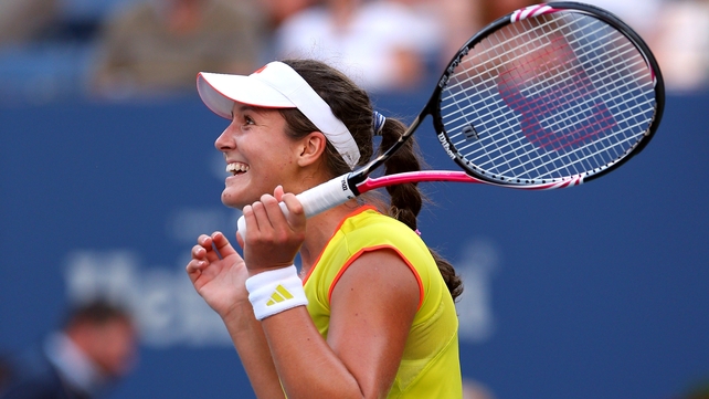Robson shows her delight at the end of the match