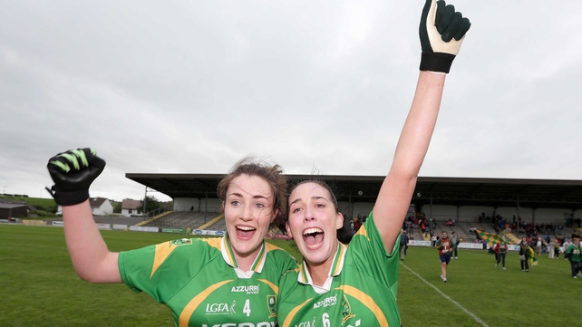 Kerry's Aoife Lyons and Aislinn Desmond celebrate at full-time