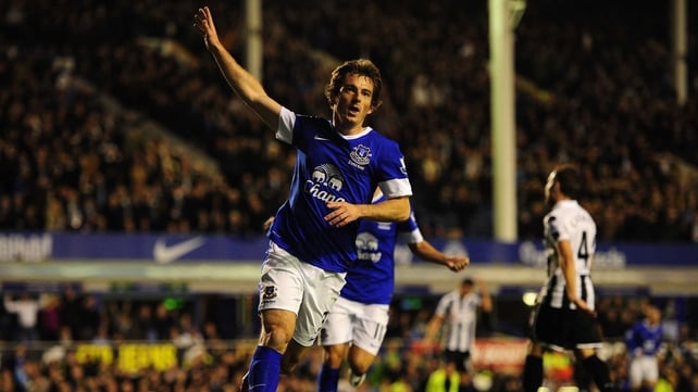 Leighton Baines opened the scoring at Goodison Park