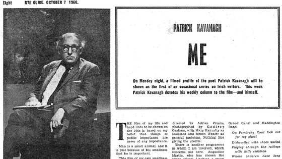 RTÉ Guide, 7 October, 1966, page 8.
Patrick Kavanagh: Me