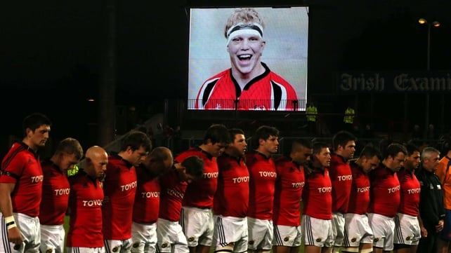 The teams observed a minute's silence for Nevin Spence